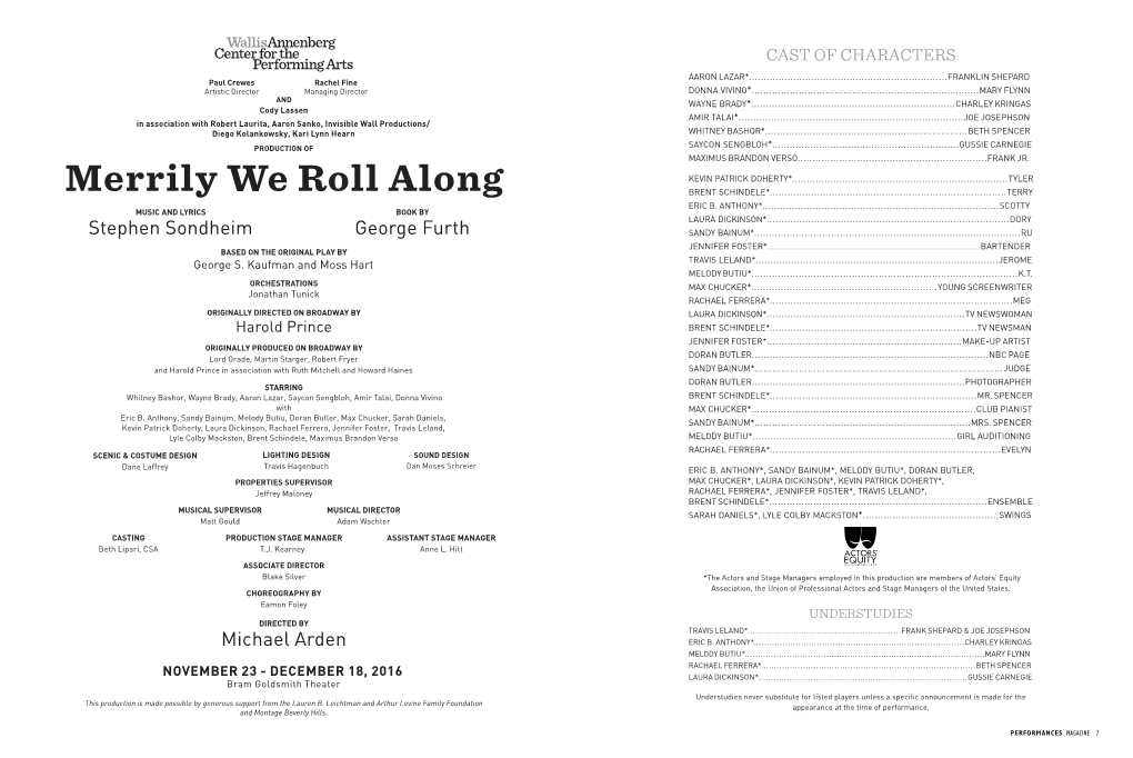 Merrily We Roll Along BRENT SCHINDELE*