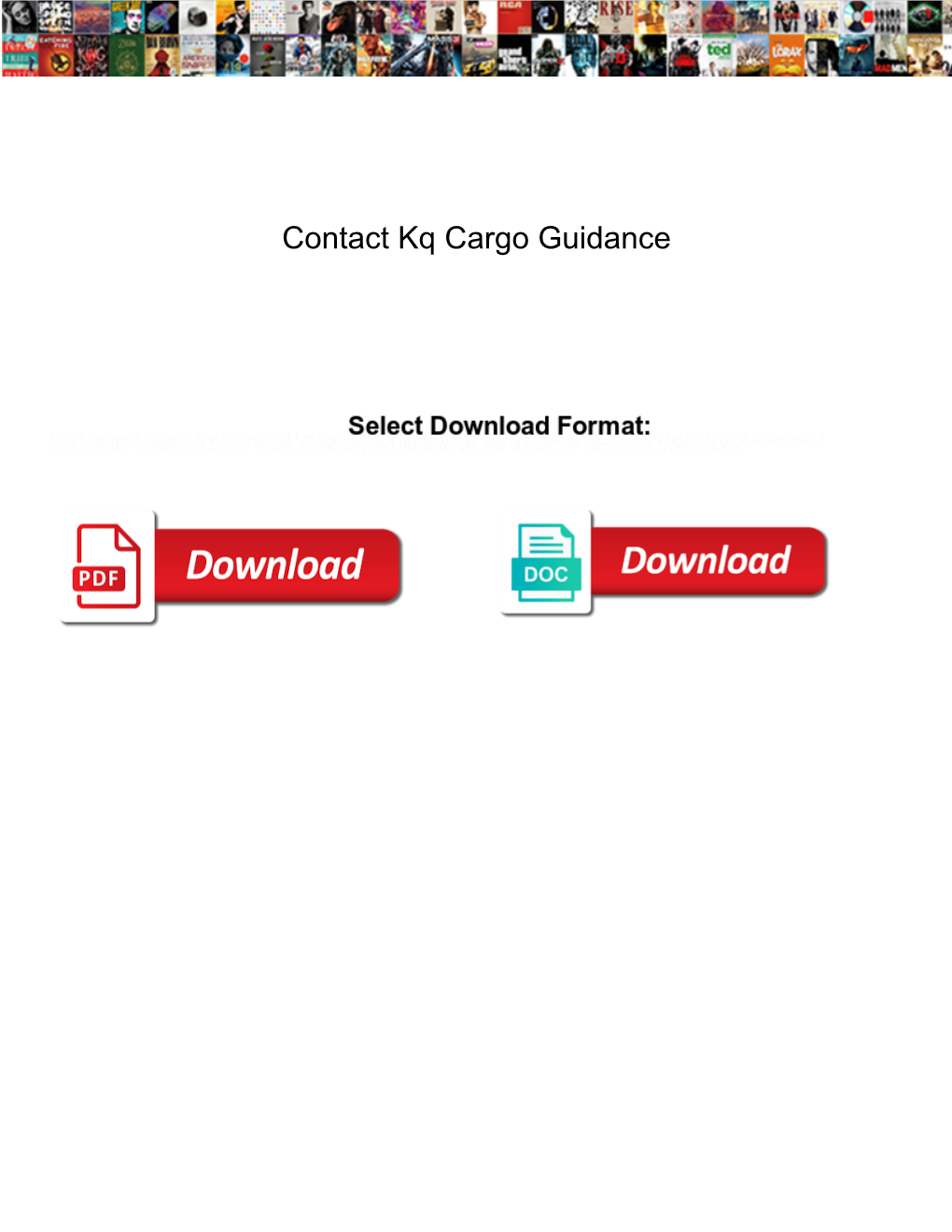 Contact Kq Cargo Guidance