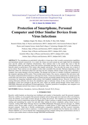 Protection of Smartphone, Personal Computer and Other Similar Devices from Virus Infections