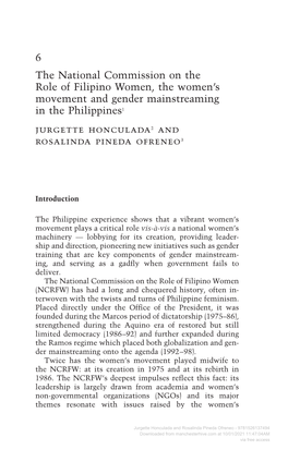6 the National Commission on the Role of Filipino Women, The