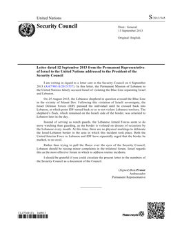 Security Council Distr.: General 13 September 2013