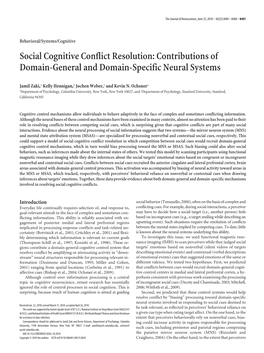 Social Cognitive Conflict Resolution: Contributions of Domain-General and Domain-Specific Neural Systems