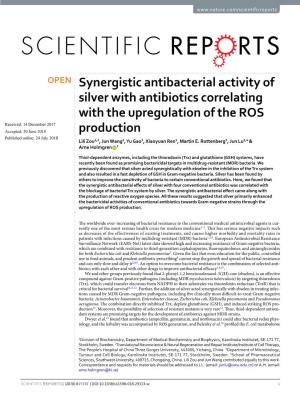 Synergistic Antibacterial Activity of Silver with Antibiotics Correlating