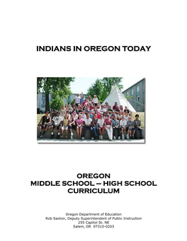 Indians in Oregon Today