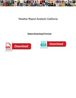 Weather Report Anaheim California