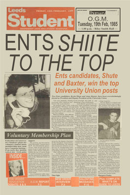 Wool' Ents Candidates, Shute and Baxter, Win the Top University Union