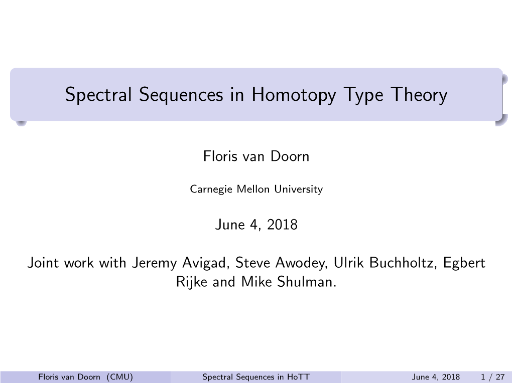 Spectral Sequences in Homotopy Type Theory