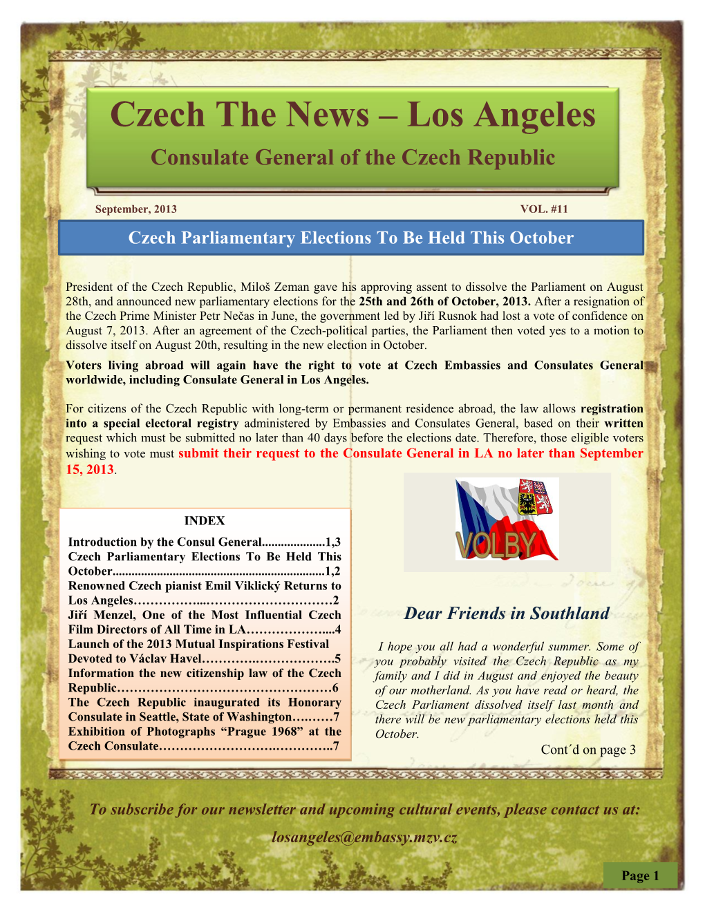 Czech the News – Los Angeles Consulate General of the Czech Republic