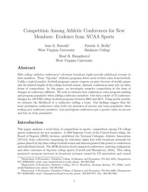 Evidence from NCAA Sports