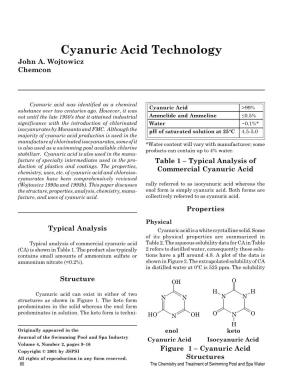 Cyanuric Acid Technology John A