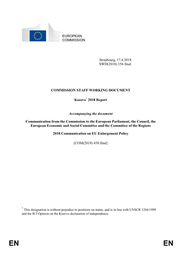 Commission Staff Working Document, Kosovo* 2018 Report