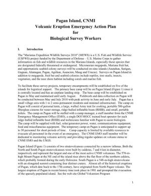 Pagan Island, CNMI Volcanic Eruption Emergency Action Plan for Biological Survey Workers