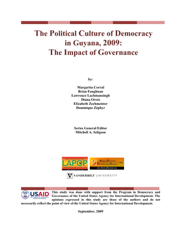 The Political Culture of Democracy in Guyana, 2009: the Impact of Governance