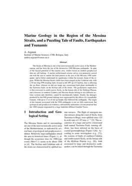 Marine Geology in the Region of the Messina Straits, and a Puzzling Tale of Faults, Earthquakes and Tsunamis