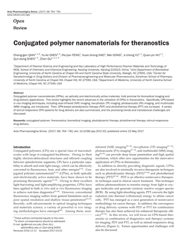 Conjugated Polymer Nanomaterials for Theranostics