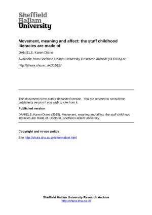 Movement, Meaning and Affect: the Stuff Childhood Literacies Are Made Of