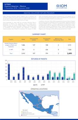 SITREP Central America - Mexico 4 November 2018 - 5 January 2020