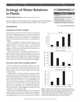 "Ecology of Water Relations in Plants". In: Encyclopedia of Life