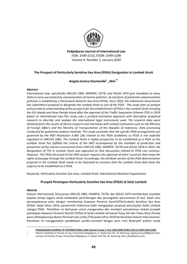 Padjadjaran Journal of International Law ISSN: 2549-2152, EISSN: 2549-1296 Volume 4, Number 1, January 2020