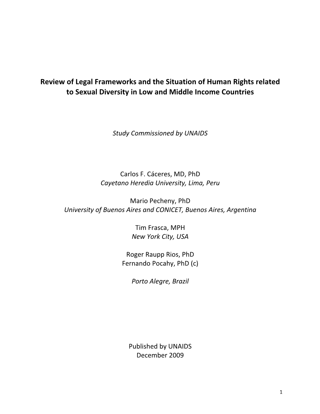 Legal Frameworks Human Rights Sexual Diversity in Low and Middle