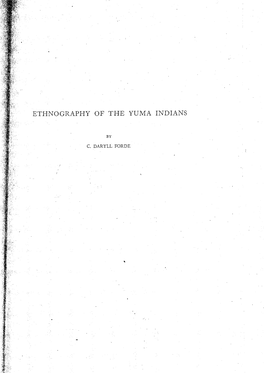 Ethnography of the Yuma Indians