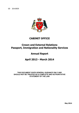 CABINET OFFICE Crown and External Relations Passport