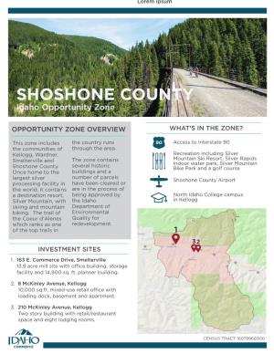 SHOSHONE COUNTY Idaho Opportunity Zone