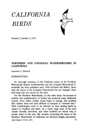 Northern and Louisiana Waterthrushes in California