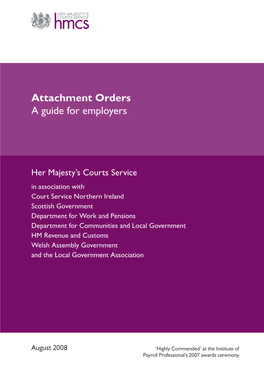 Attachment Orders a Guide for Employers