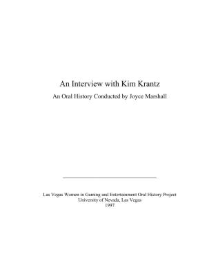 An Interview with Kim Krantz