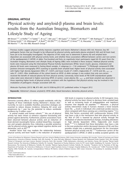 Physical Activity and Amyloid-&Beta