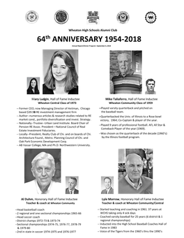 64Th ANNIVERSARY 1954-2018