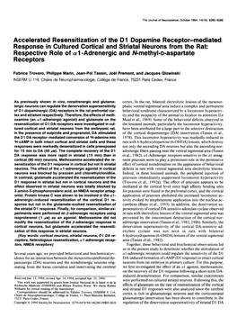 Accelerated Resensitization of the D 1 Dopamine Receptor-Mediated