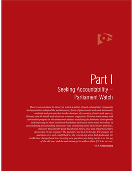 Part I Seeking Accountability  Parliament Watch