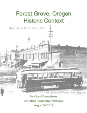 Forest Grove, Oregon Historic Context