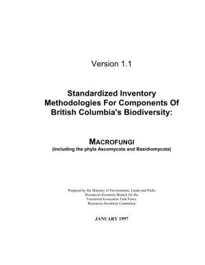 Version 1.1 Standardized Inventory Methodologies for Components Of