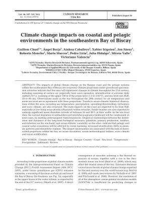 Climate Change Impacts on Coastal and Pelagic Environments in the Southeastern Bay of Biscay