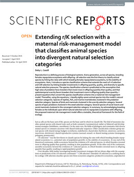 Extending R/K Selection with a Maternal Risk-Management Model
