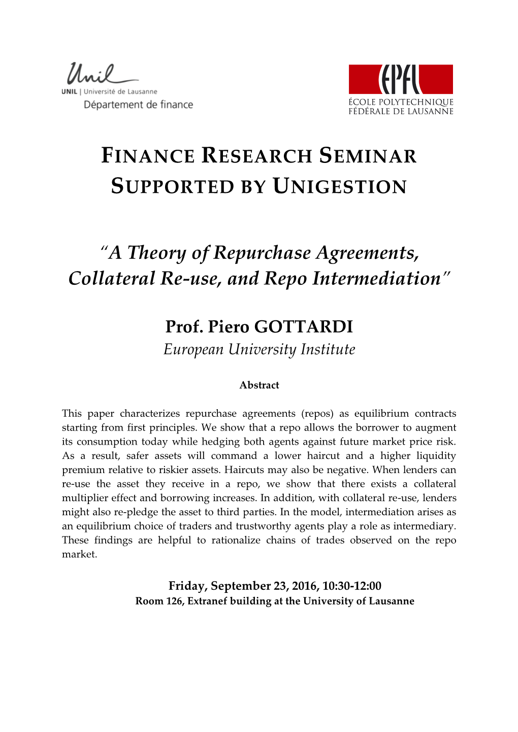 A Theory of Repurchase Agreements, Collateral Re-Use, and Repo Intermediation”