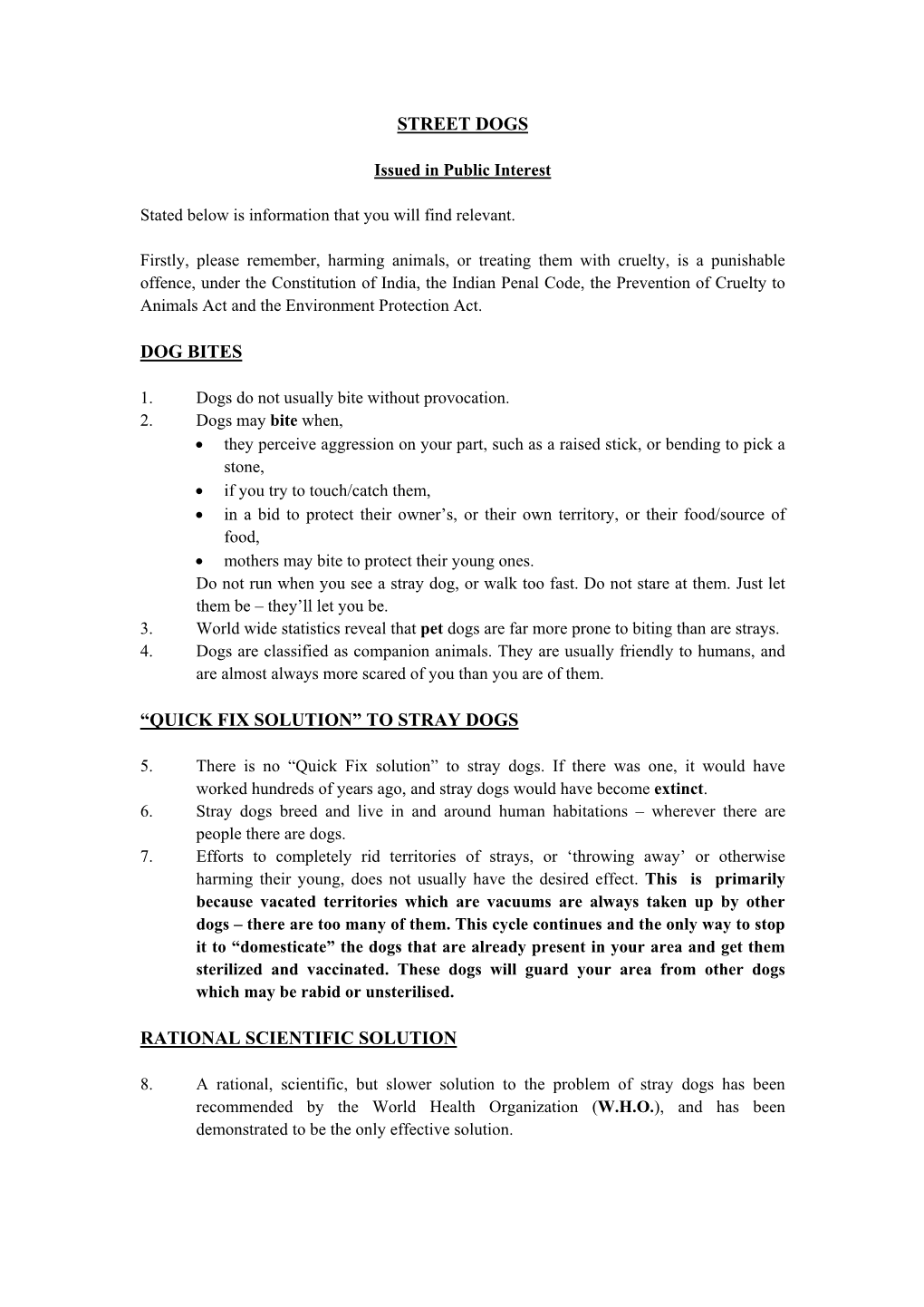 Stray Dog Management Rules 2001, It's Illegal for an Individual, RWA Or Estate Management to Remove Or Relocate Dogs