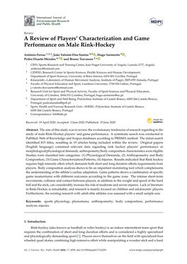 A Review of Players' Characterization and Game Performance on Male Rink-Hockey