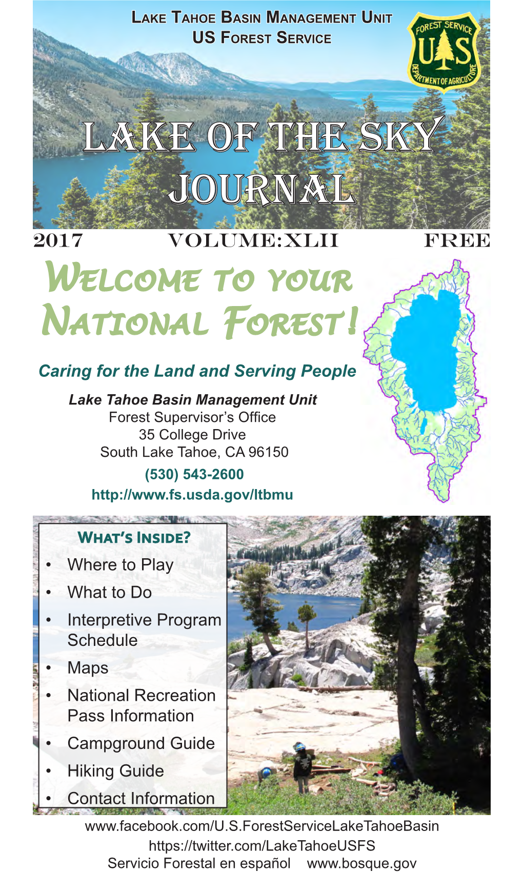 Lake of the Sky Journal 2017 Volume:XLII FREE Welcome to Your National Forest!