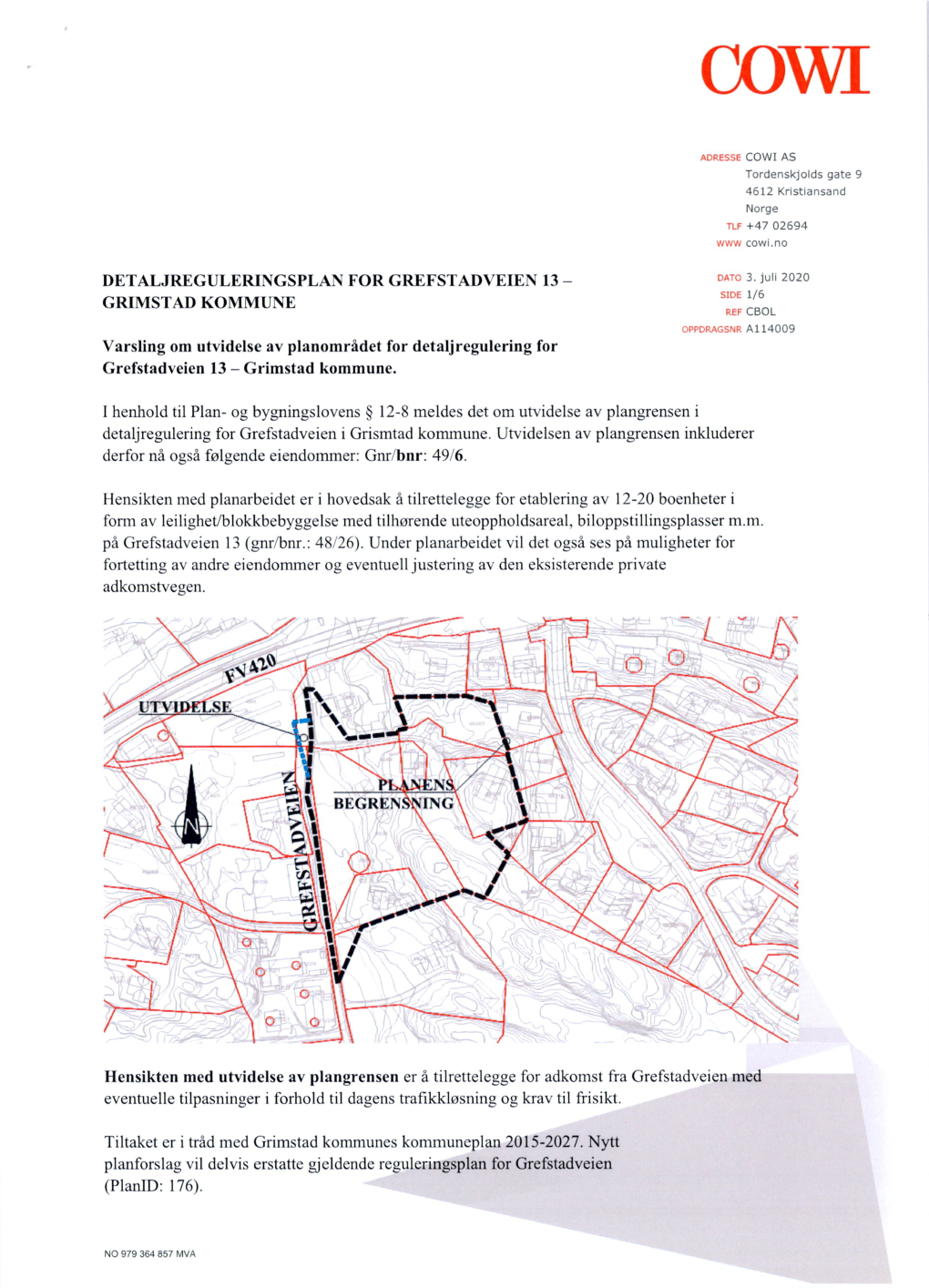 Detaljreguleringsplan for Grefstadveien 13 - 3