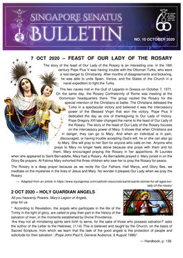 7 Oct 2020 – Feast of Our Lady of the Rosary