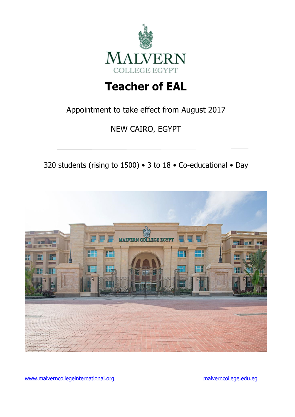 Teacher of EAL