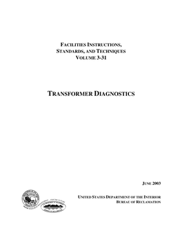 Transformer Diagnostics, June 2003