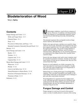 Biodeterioration of Wood Chapter 13