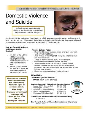 Domestic Violence and Suicide