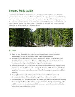 Forestry Study Guide