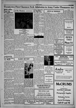 Mccrums Building in the University District, Stations of the National Broadcast- They'll Continue Through the Sum- ADAIR-HUTTON, Inc